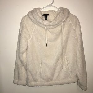 Fuzzy turtleneck sweater